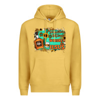 Antique Gold Somewhere Between Whiskey and Jesus Premium Hoodie - Jasminsmagicworld