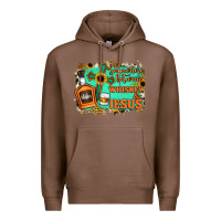 Chestnut Somewhere Between Whiskey and Jesus Premium Hoodie - Jasminsmagicworld