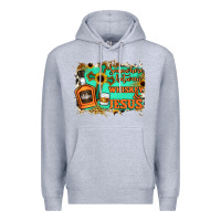 Heather Grey Somewhere Between Whiskey and Jesus Premium Hoodie - Jasminsmagicworld