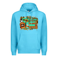 Ocean Blue Somewhere Between Whiskey and Jesus Premium Hoodie - Jasminsmagicworld