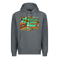 Rock Somewhere Between Whiskey and Jesus Premium Hoodie - Jasminsmagicworld