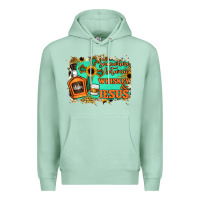 Seafoam Somewhere Between Whiskey and Jesus Premium Hoodie - Jasminsmagicworld