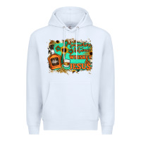 White Somewhere Between Whiskey and Jesus Premium Hoodie - Jasminsmagicworld