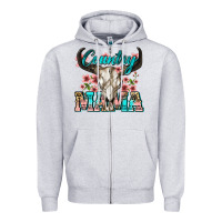 Heather Grey country mama Zipper Hoodie - Zillion Design Studio