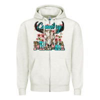 Oatmeal Heather country mama Zipper Hoodie - Zillion Design Studio