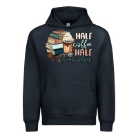 Navy half coffee half bookworm Urban Hoodie - MaliasSmallBusiness