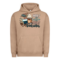 Pigment Burro half coffee half bookworm Urban Hoodie - MaliasSmallBusiness