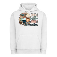 Pigment Lunar Rock half coffee half bookworm Urban Hoodie - MaliasSmallBusiness