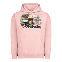 Pigment Salmon half coffee half bookworm Urban Hoodie - MaliasSmallBusiness