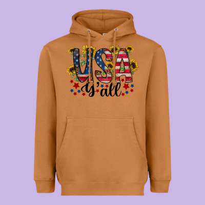 Usa Yall Heavyweight Hoodie Designed By Racoondesign