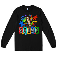 Black american football support squad autism Long Sleeve Tee - Zillion Design Studio