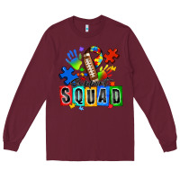 Burgundy american football support squad autism Long Sleeve Tee - Zillion Design Studio