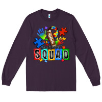Plum american football support squad autism Long Sleeve Tee - Zillion Design Studio