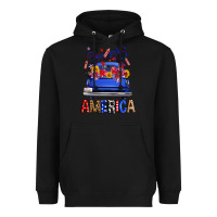 Black western fourth of july america truck Heavyweight Hoodie - FaDigitalArtStudio