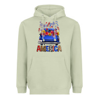 Matcha western fourth of july america truck Heavyweight Hoodie - FaDigitalArtStudio