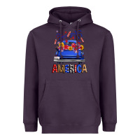 Plum western fourth of july america truck Heavyweight Hoodie - FaDigitalArtStudio