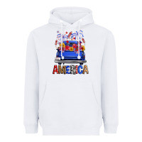 White western fourth of july america truck Heavyweight Hoodie - FaDigitalArtStudio