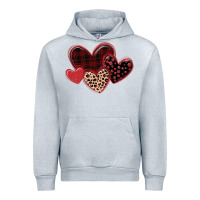 Heather Grey leopard hearts Urban Hoodie - MaliasSmallBusiness