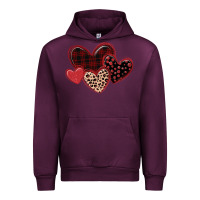 Mauve Wine leopard hearts Urban Hoodie - MaliasSmallBusiness