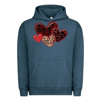 Pigment Midnight Navy leopard hearts Urban Hoodie - MaliasSmallBusiness