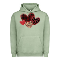 Pigment Oil Green leopard hearts Urban Hoodie - MaliasSmallBusiness