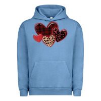 Pigment Pebble Blue leopard hearts Urban Hoodie - MaliasSmallBusiness