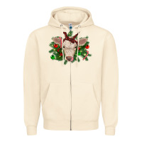 Sandshell Christmas charolais calf Zipper Hoodie - RanaPortraitStore