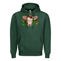 Sports Green Christmas charolais calf Zipper Hoodie - RanaPortraitStore
