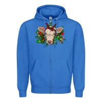 True Royal Christmas charolais calf Zipper Hoodie - RanaPortraitStore