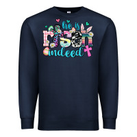 Navy he is risen indeed Premium Sweatshirt - AdoDesignShop