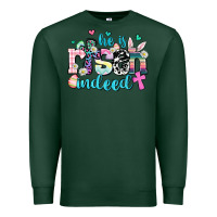 Sports Green he is risen indeed Premium Sweatshirt - AdoDesignShop