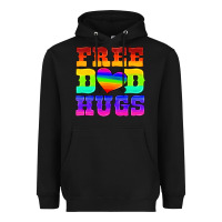 Black lgbtq free dad hugs Heavyweight Hoodie - HRA Design Shop