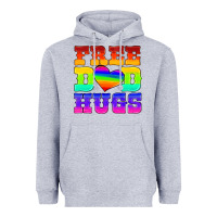 Heather Grey lgbtq free dad hugs Heavyweight Hoodie - HRA Design Shop