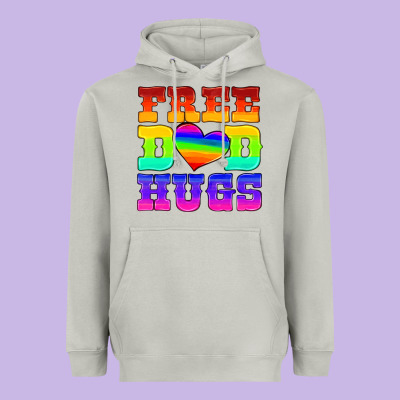 Lgbtq Free Dad Hugs Heavyweight Hoodie Designed By Hra Design Shop