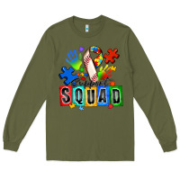 Army Green baseball support squad autism Long Sleeve Tee - Zillion Design Studio