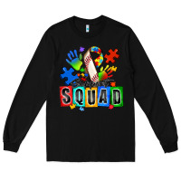 Black baseball support squad autism Long Sleeve Tee - Zillion Design Studio