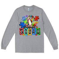 Heather Grey baseball support squad autism Long Sleeve Tee - Zillion Design Studio