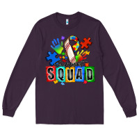 Plum baseball support squad autism Long Sleeve Tee - Zillion Design Studio