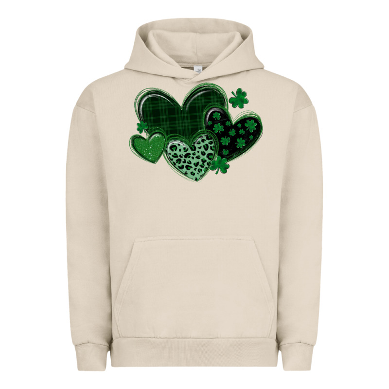 Leopard Hearts St Patricks Day Urban Hoodie by MaliasSmallBusiness | Teevron