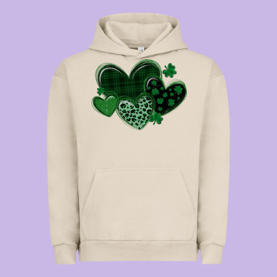 Leopard Hearts St Patricks Day Urban Hoodie Designed By Maliassmallbusiness