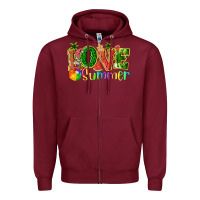 Burgundy love summer with watermelon tbw Zipper Hoodie - texasbilliewilder