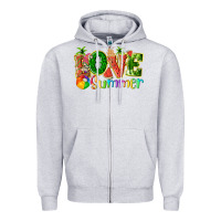 Heather Grey love summer with watermelon tbw Zipper Hoodie - texasbilliewilder