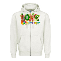 Oatmeal Heather love summer with watermelon tbw Zipper Hoodie - texasbilliewilder