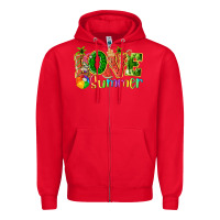 Red love summer with watermelon tbw Zipper Hoodie - texasbilliewilder
