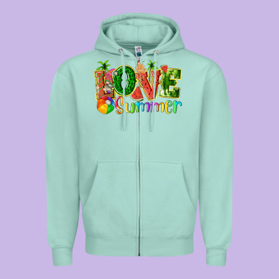 Love Summer With Watermelon Tbw Zipper Hoodie Designed By Texasbilliewilder