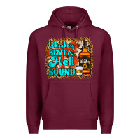 Burgundy Whiskey Bent and Hell Bound Premium Hoodie - Jasminsmagicworld