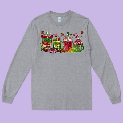Long Sleeve Tee wine coffee cups