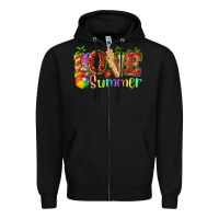 Black love summer with strawberry Zipper Hoodie - texasbilliewilder