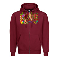 Burgundy love summer with strawberry Zipper Hoodie - texasbilliewilder