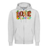 Dove Grey love summer with strawberry Zipper Hoodie - texasbilliewilder